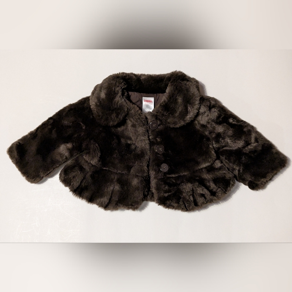 2010 Gymboree Faux Fur Baby Girl's Coat, Size 6-12 Months